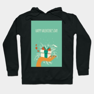 Cute valentine picture with hand holding a Valentine gift Hoodie